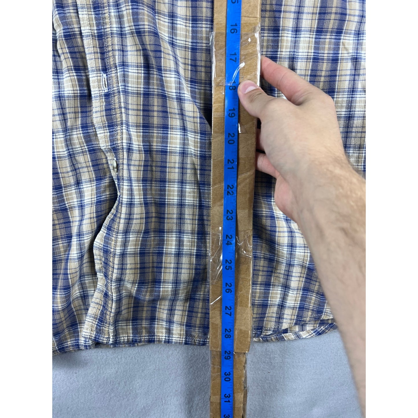 Dickies Plaid Tan Button Down Shirt - XL
