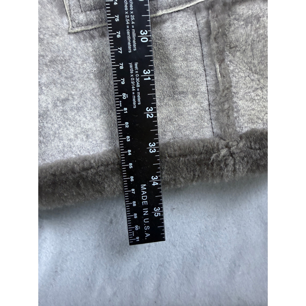 Vintage Shearling Faux Fur Lined Heavyweight Coat Womens - M