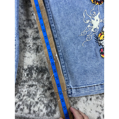 Ed Hardy Crawling Tiger Wide Leg Jeans - 30