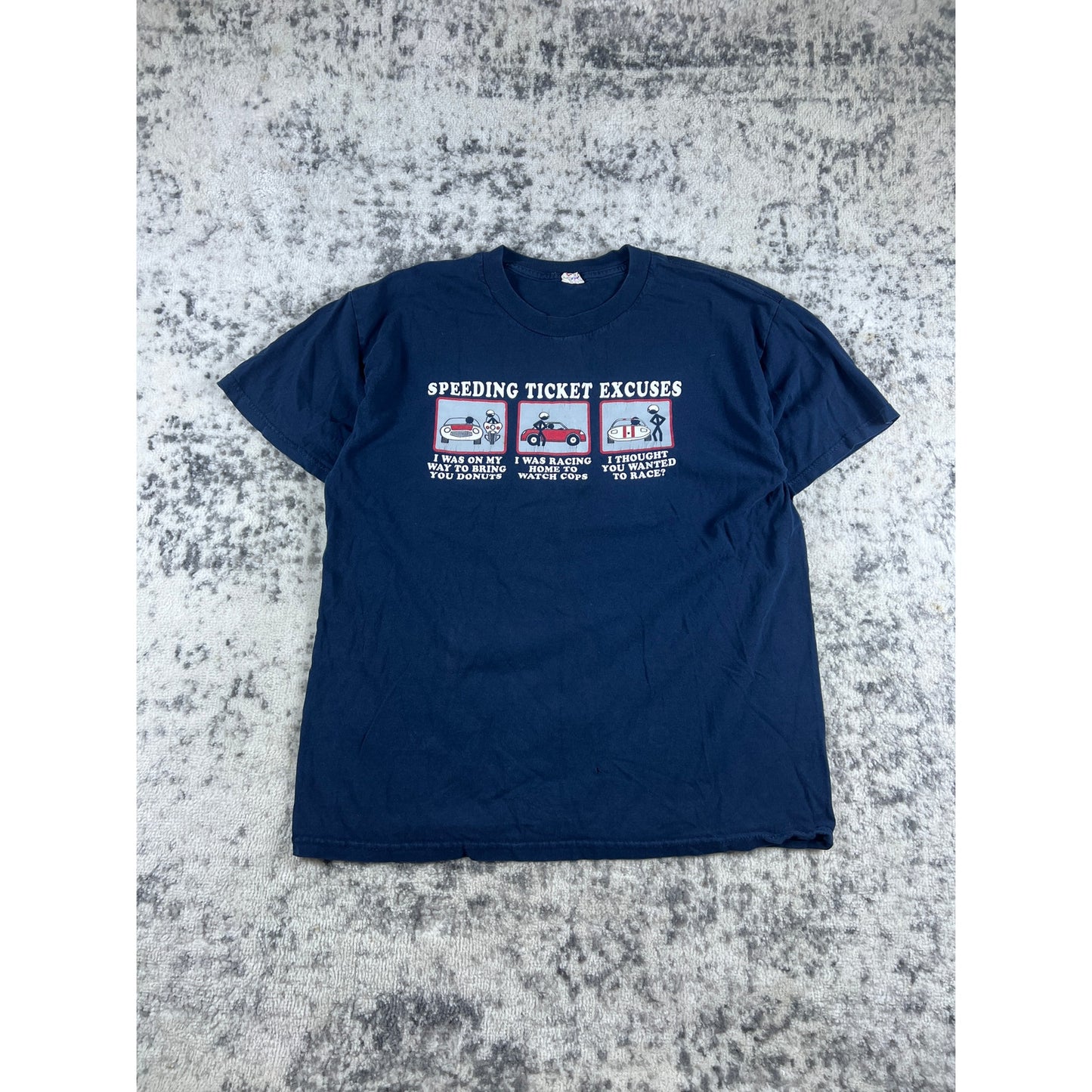 Vintage Speeding Ticket Excuses T-Shirt - L