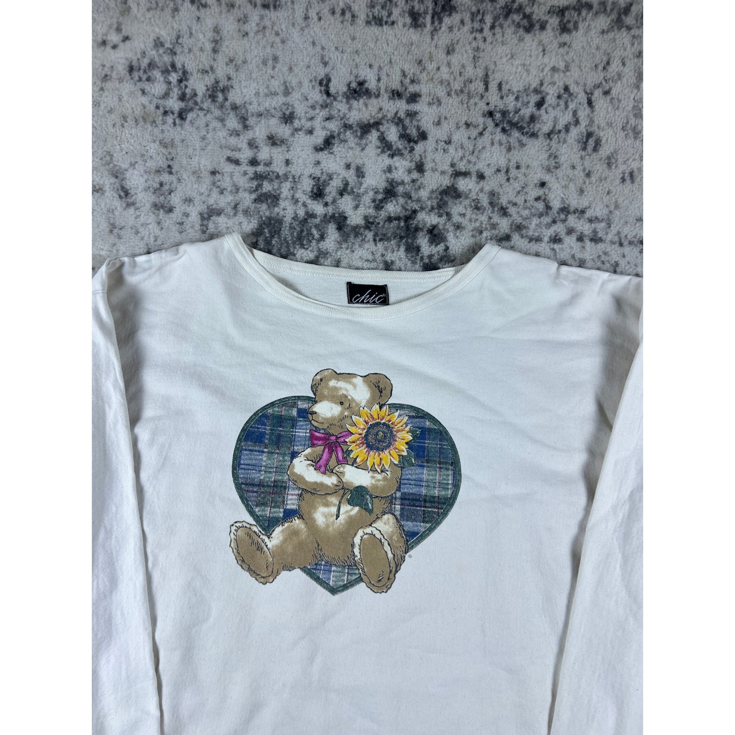 Vintage White Teddy Bear Crewneck - XL