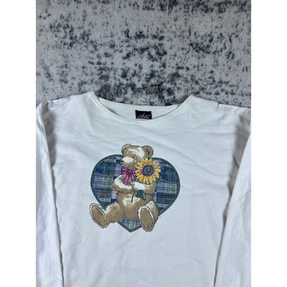 Vintage White Teddy Bear Crewneck - XL