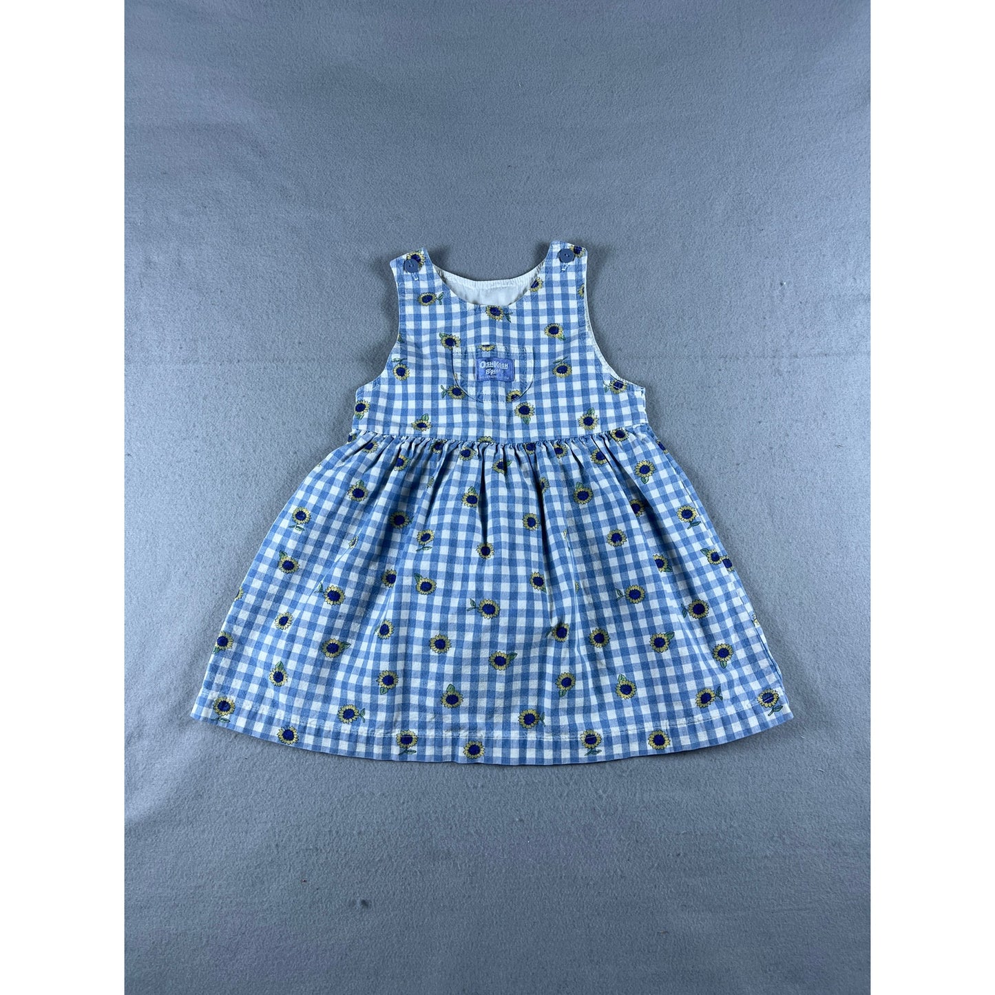 Vintage OshKosh B'Gosh gingham sunflower dress - 4T