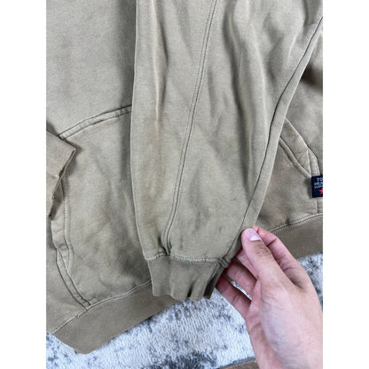 Vintage TOP Heavy Beige Dragon Hoodie Medium Embroidered Graphic