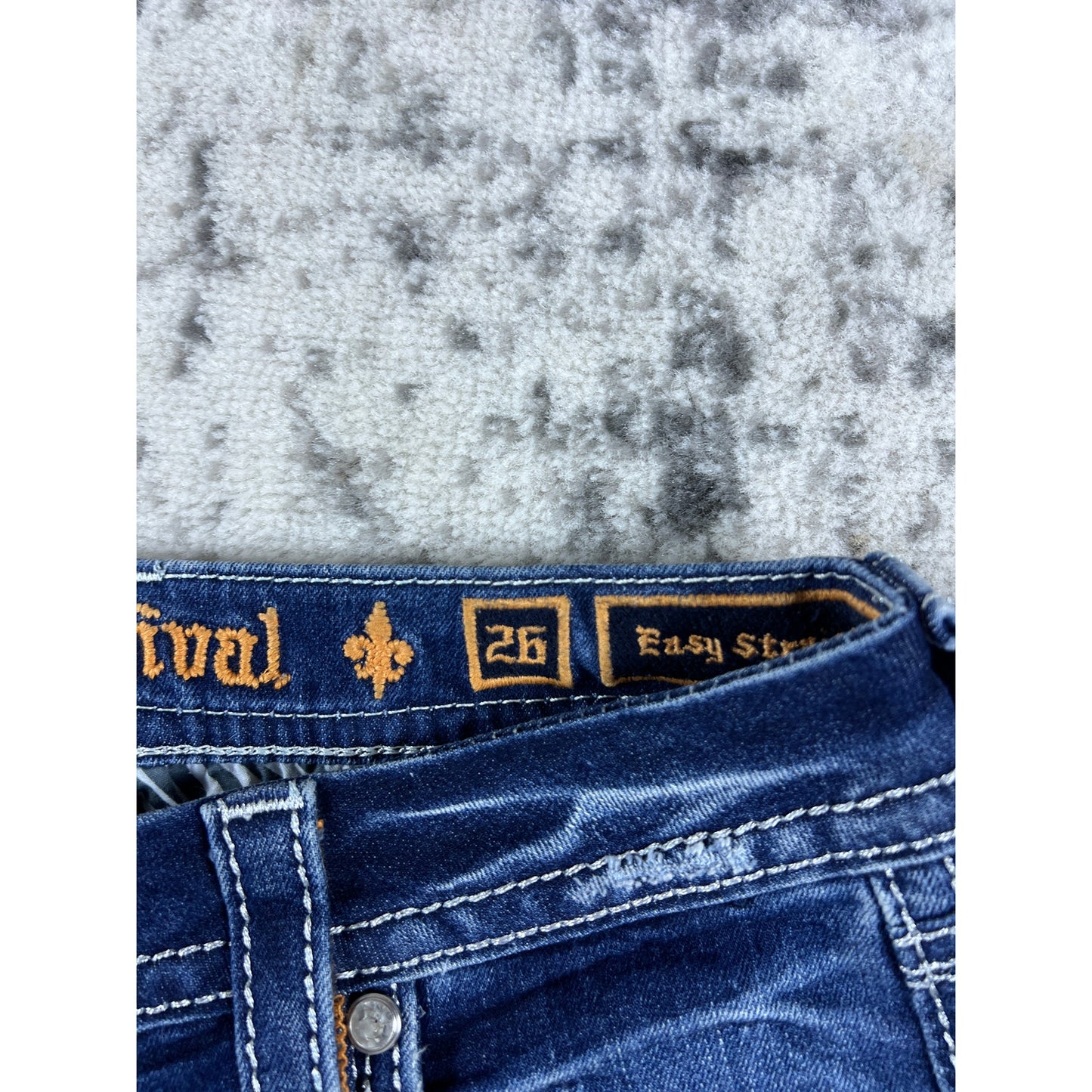 Womens Y2k Rock Revival Low Rise Jeans - 26