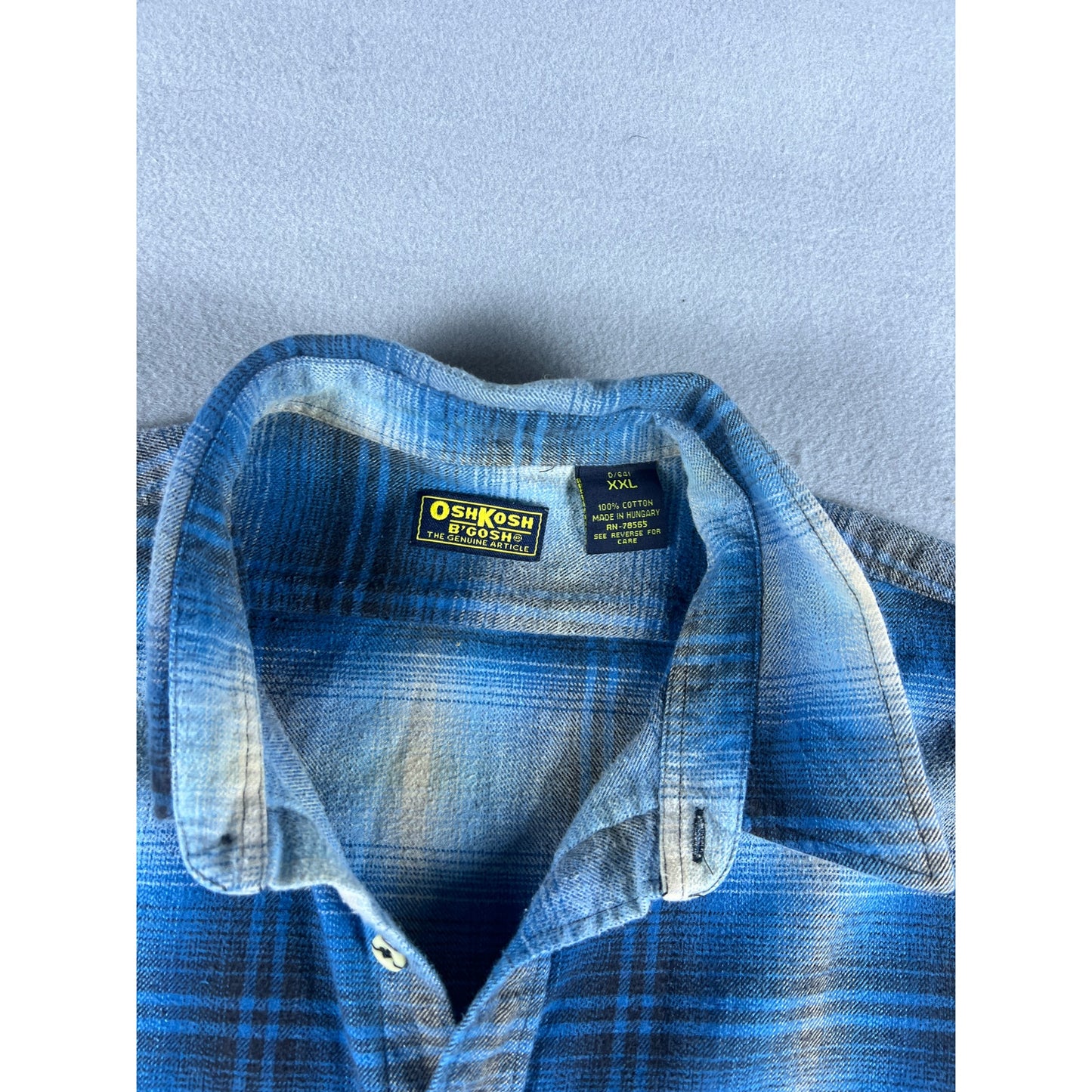 Vintage 90s OshKosh B'gosh Shadow Plaid Flannel - XXL