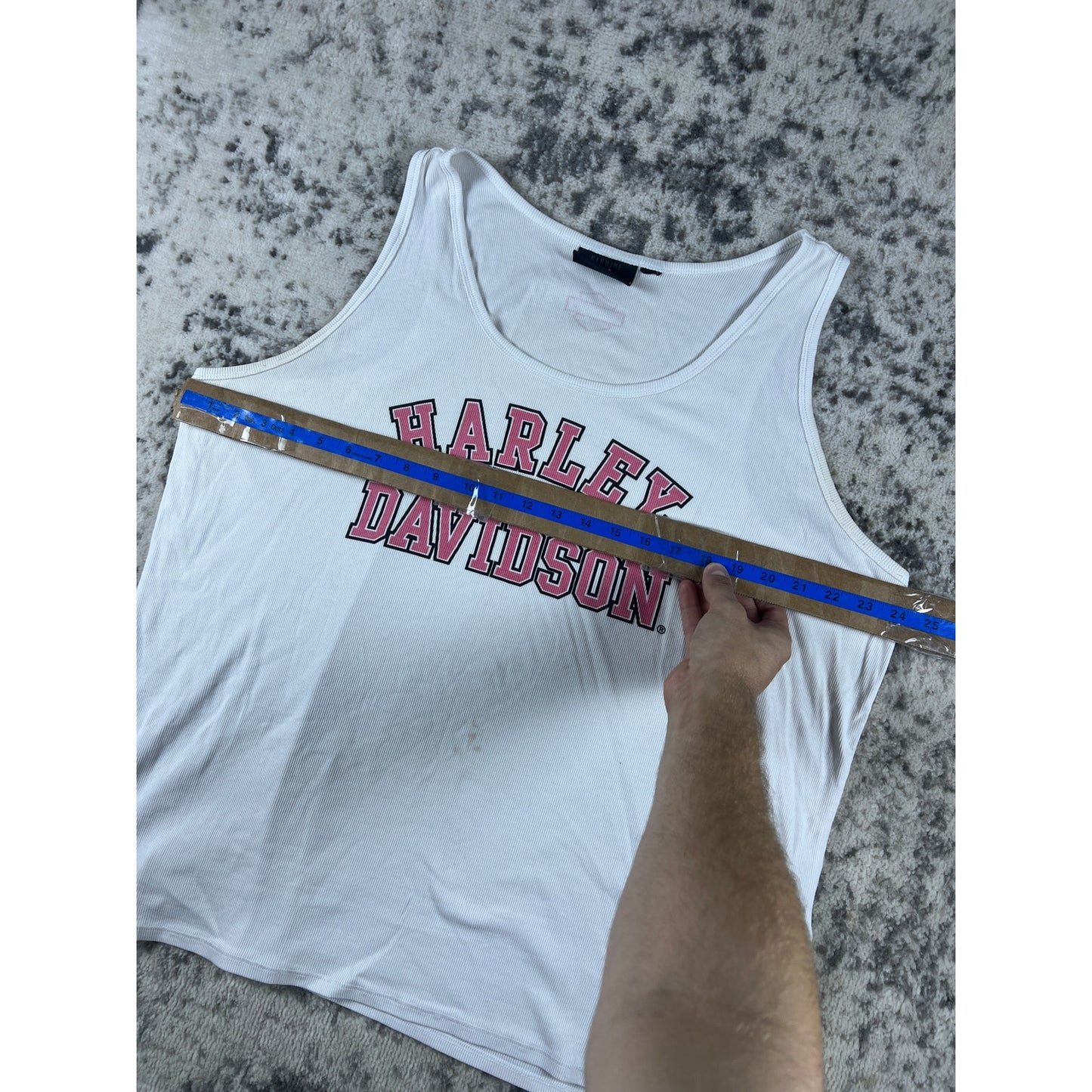 Vintage White Harley Davidson Tank Top Shirt - XL