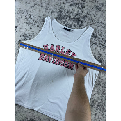 Vintage White Harley Davidson Tank Top Shirt - XL