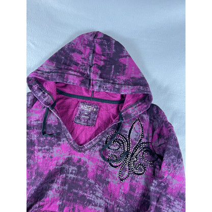 Maurices Acid Wash Rhinestone Hoodie - 2XL