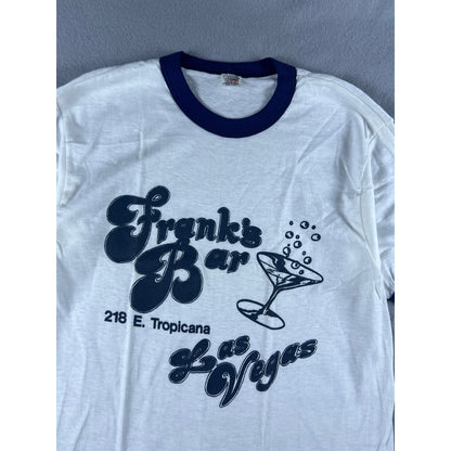 Vintage 70s Franks Bar Las Vegas Ringer T-Shirt - M