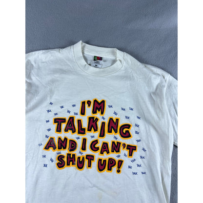 Vintage 90s I'm Talking and I Can't Shut Up T-Shirt - L