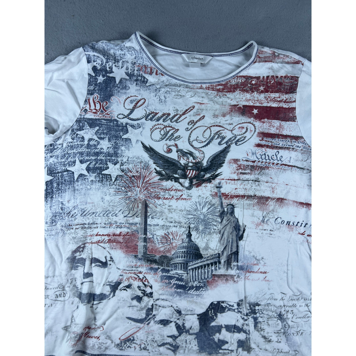 CJ Banks Patriotic Rhinestone Top - 1X