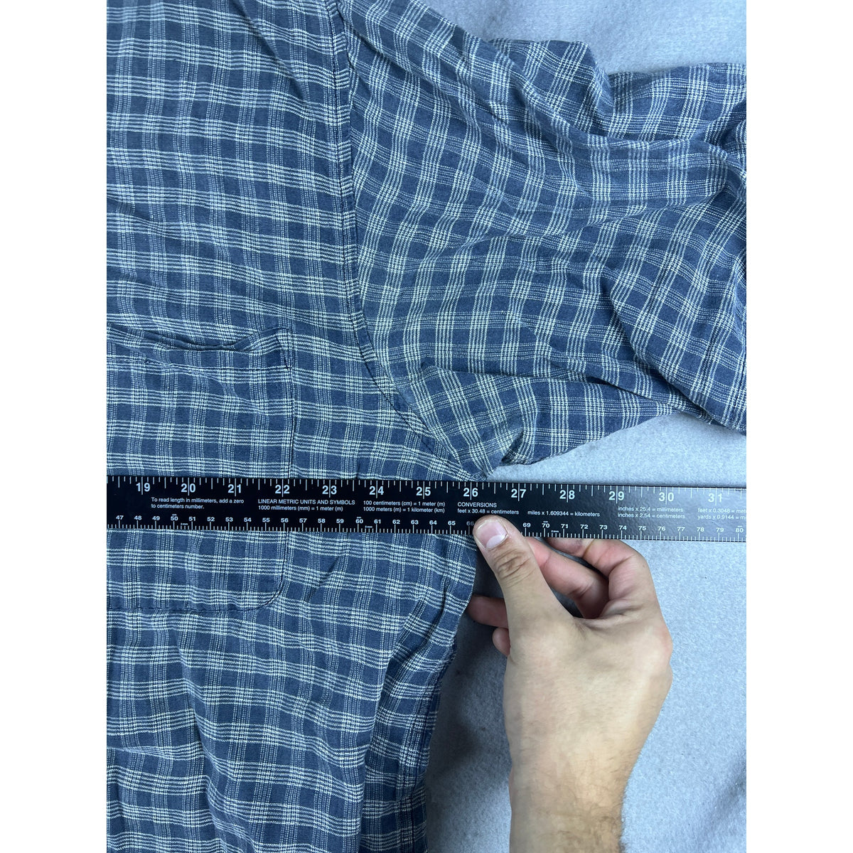 Utility Linen Blend Check Shirt - XL