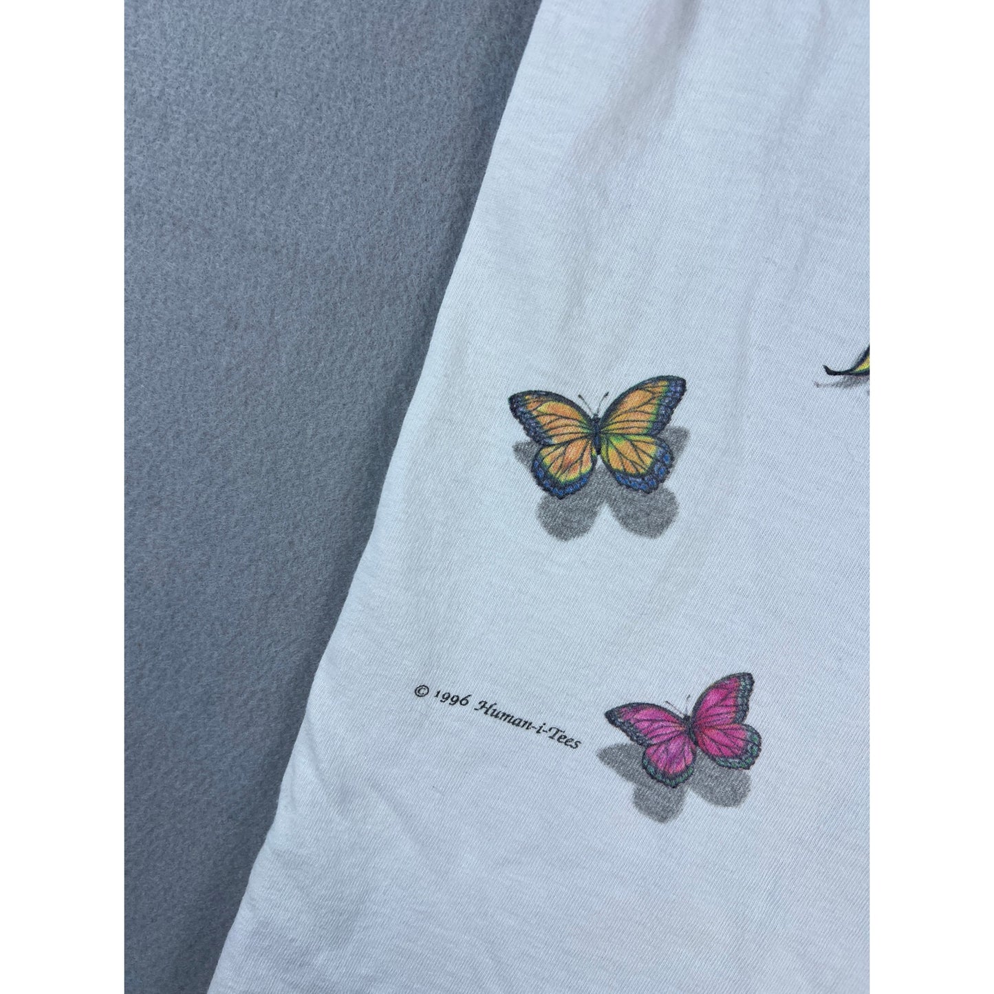 Vintage 1996 Human-i-Tees Butterfly T-Shirt - L