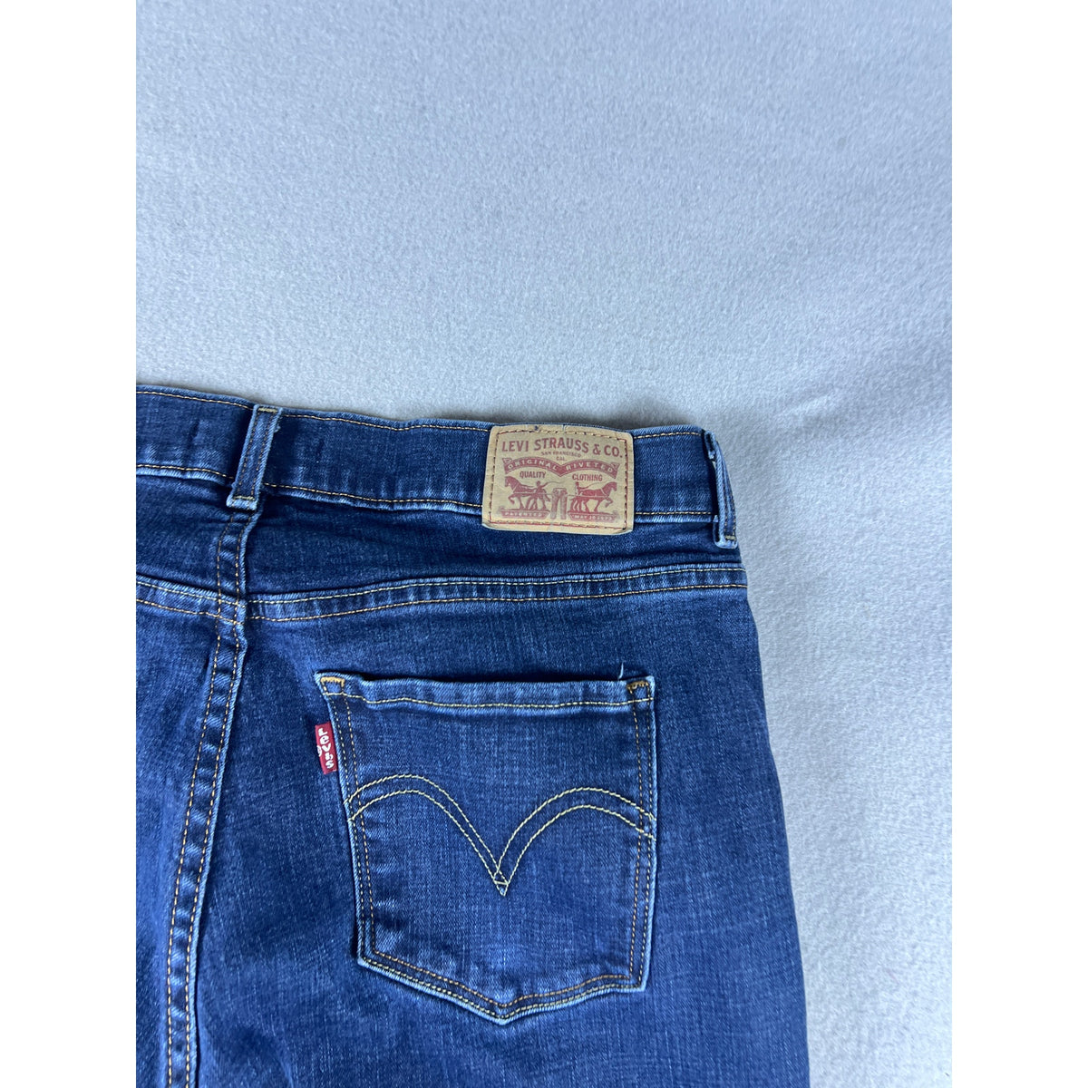 Levi's Classic Bootcut Dark Wash Distressed Jeans - 10