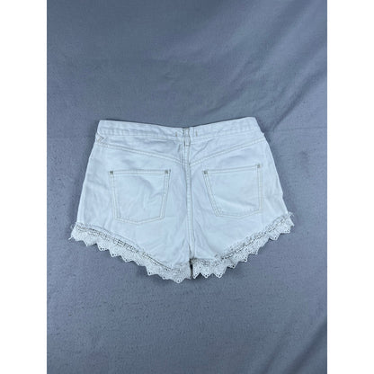 Free People Denim Cutoff Lace Trim Shorts - 29