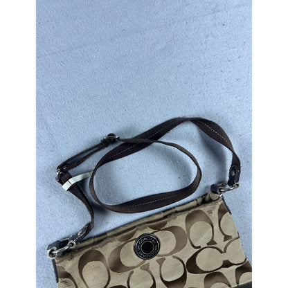 Coach Signature Jacquard Canvas Crossbody Shoulder Bag