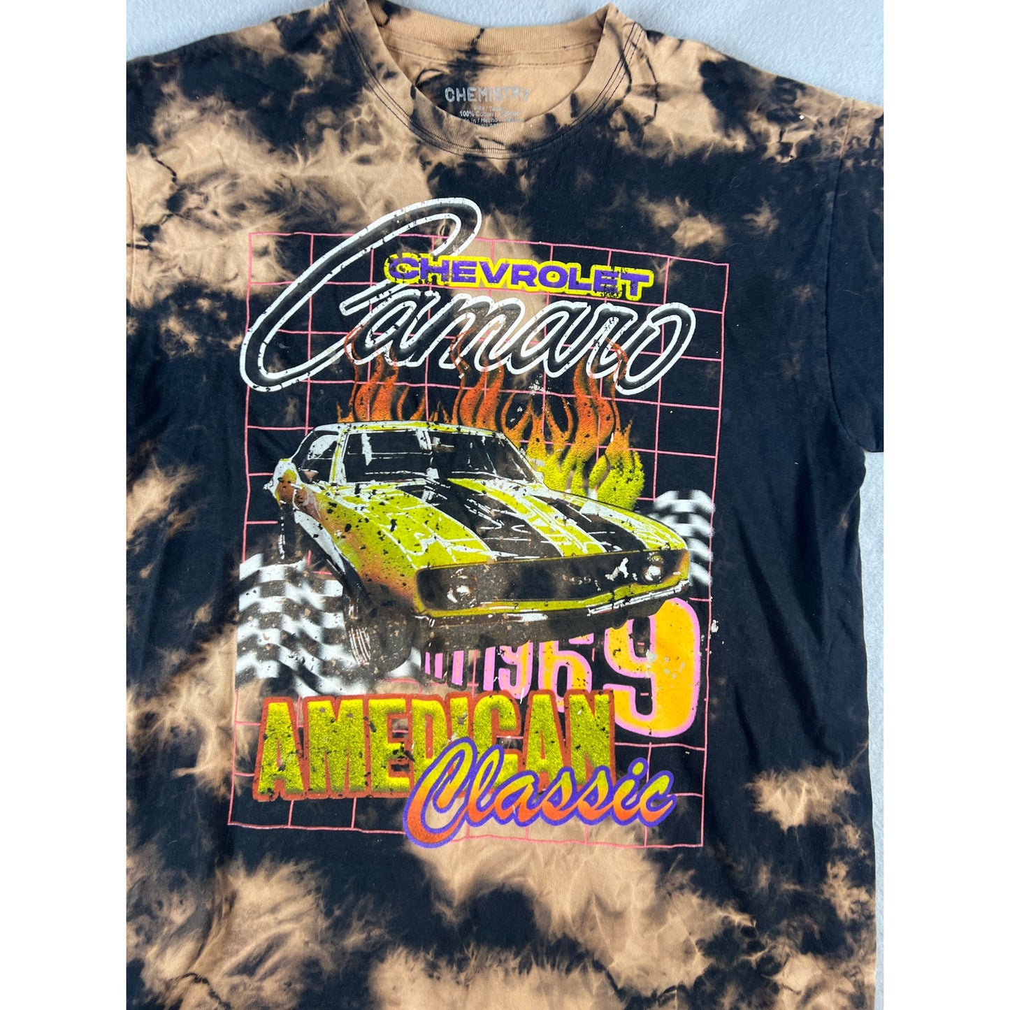Chevrolet Camaro 1969 Bleach Dye T-Shirt - L