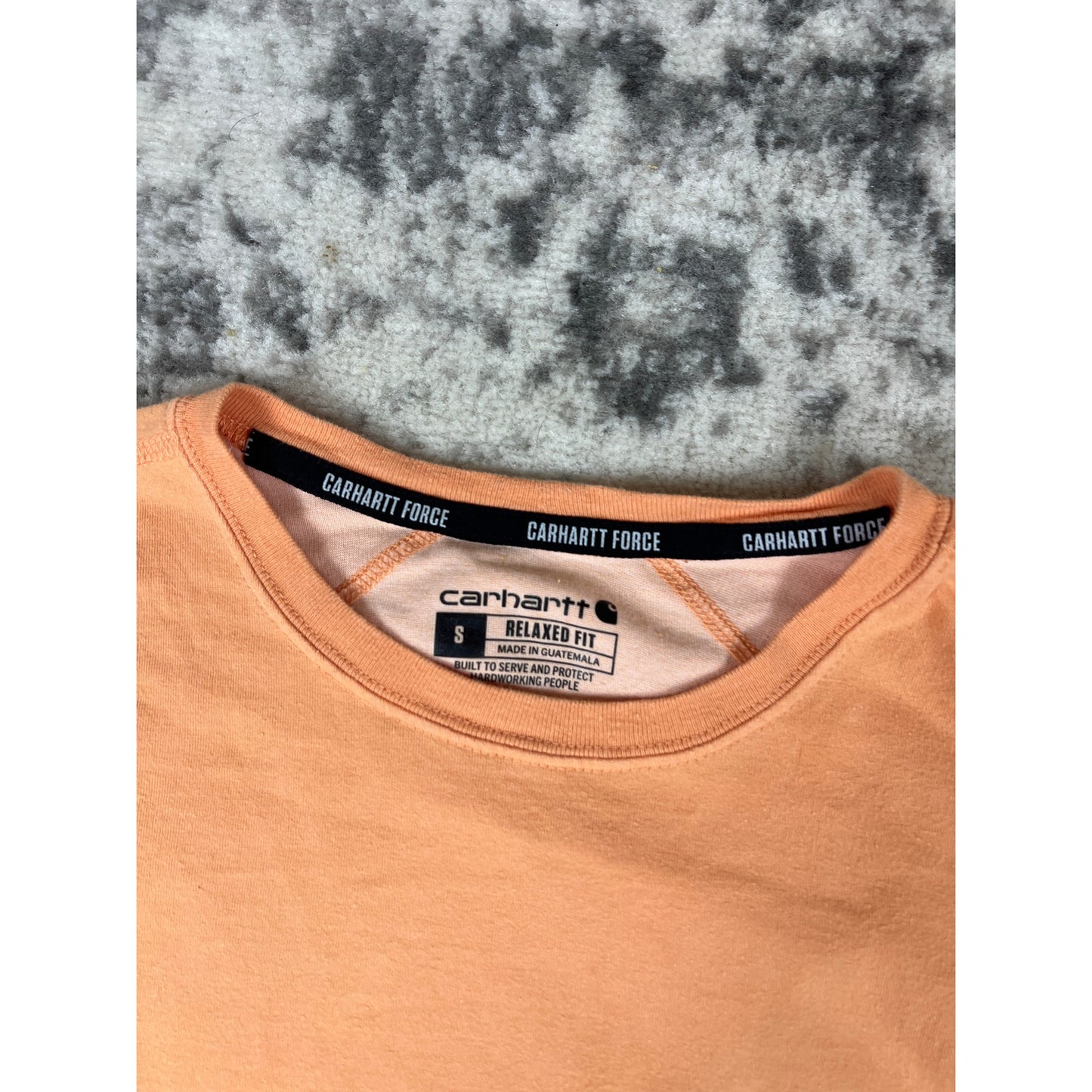 Y2k Orange Carhartt Force Relaxed Fit Shirt - S