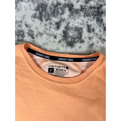Y2k Orange Carhartt Force Relaxed Fit Shirt - S