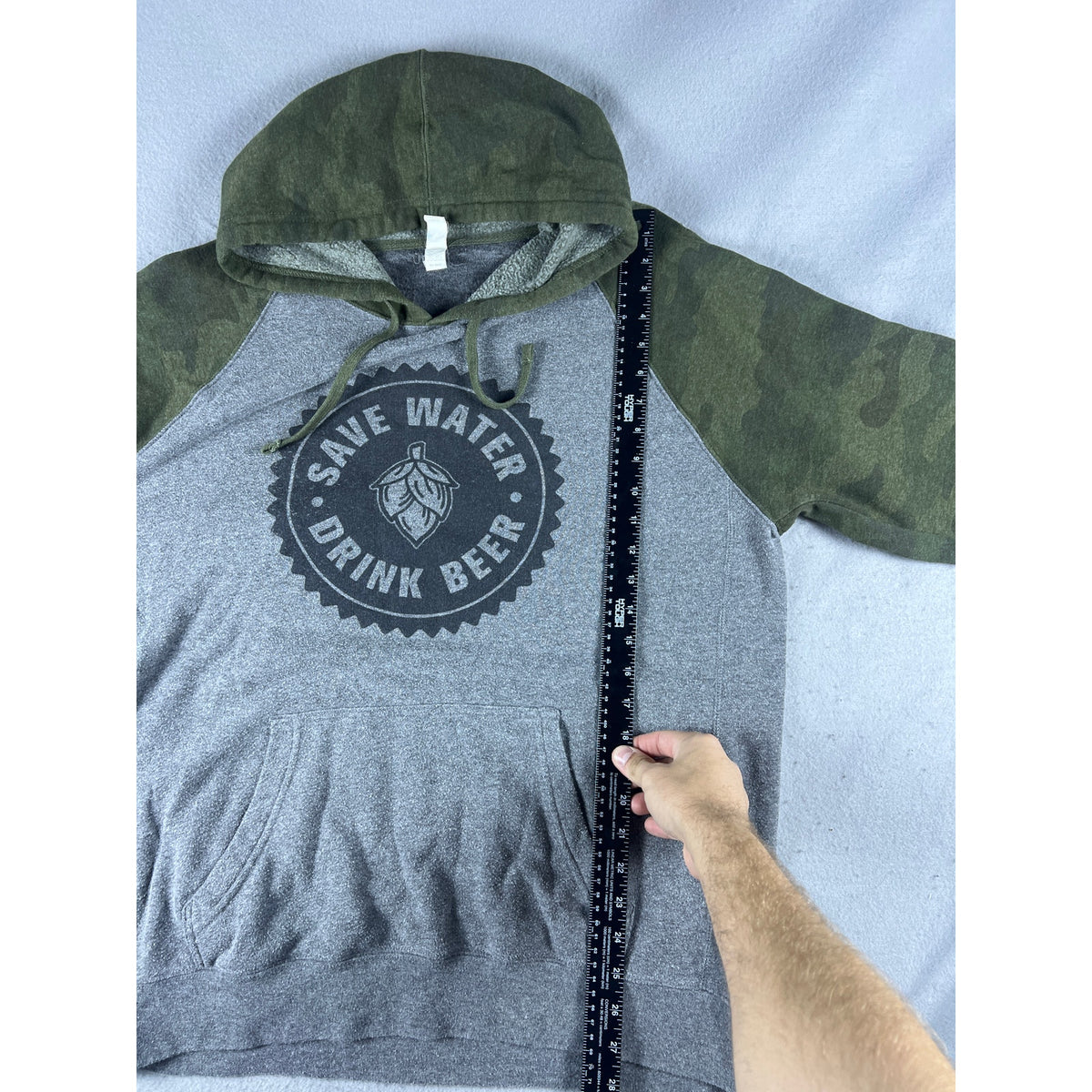 Save Water Drink Beer Camo Hoodie - XL