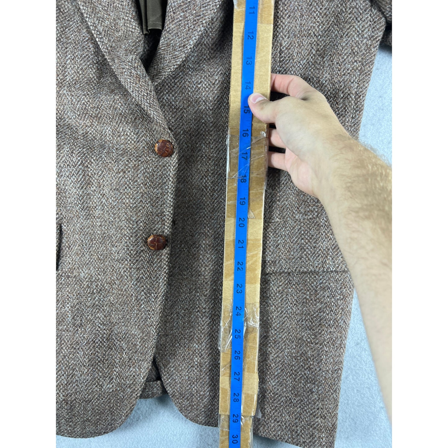 Vintage Harris Tweed Scottish Wool Herringbone Blazer - 38