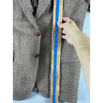 Vintage Harris Tweed Scottish Wool Herringbone Blazer - 38