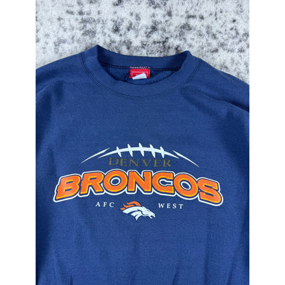 Vintage Navy Blue Denver Broncos Sweatshirt - XL