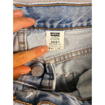 Levi's 505 Distressed Jeans - 36x34