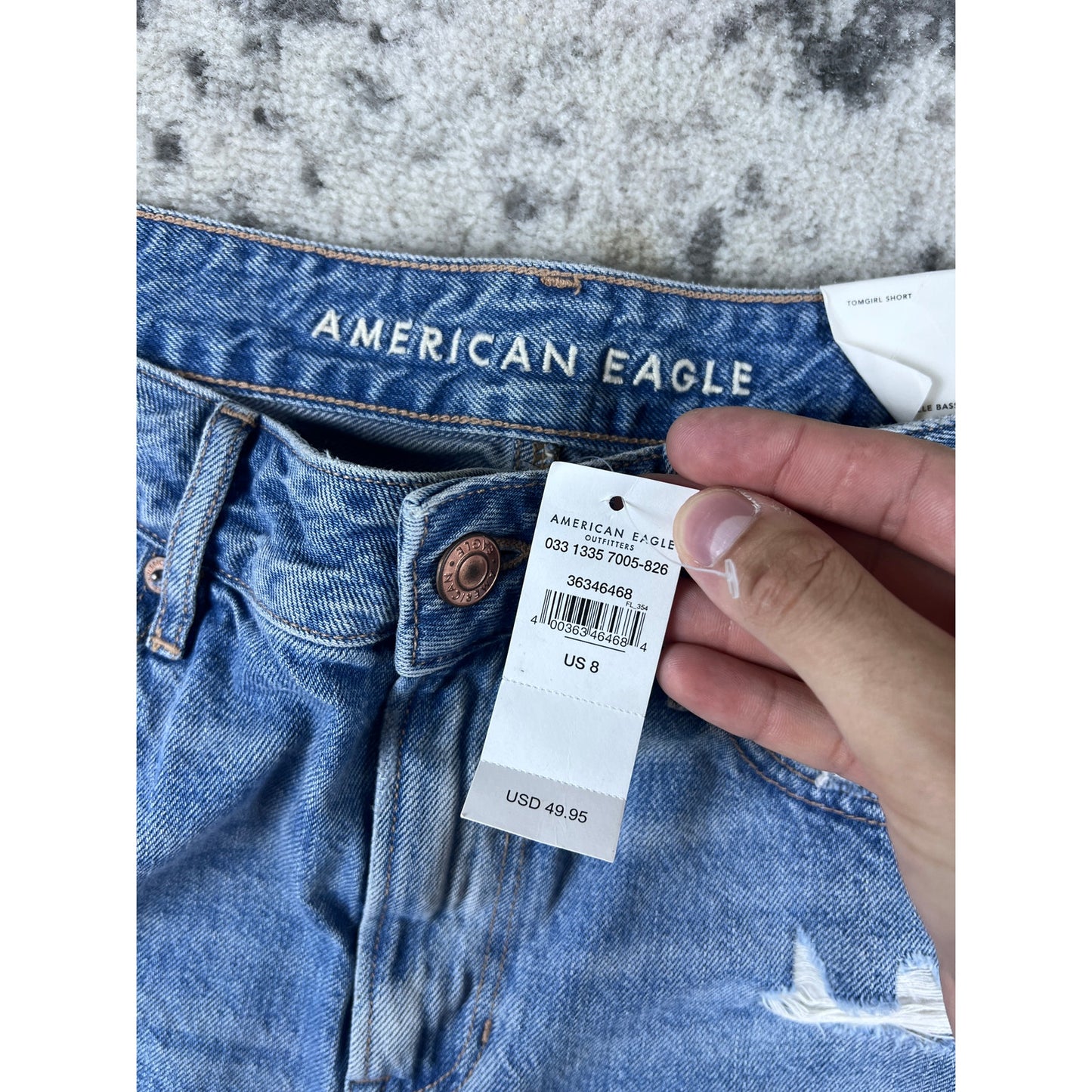 Y2k American Eagle Blue Denim Shorts - 8