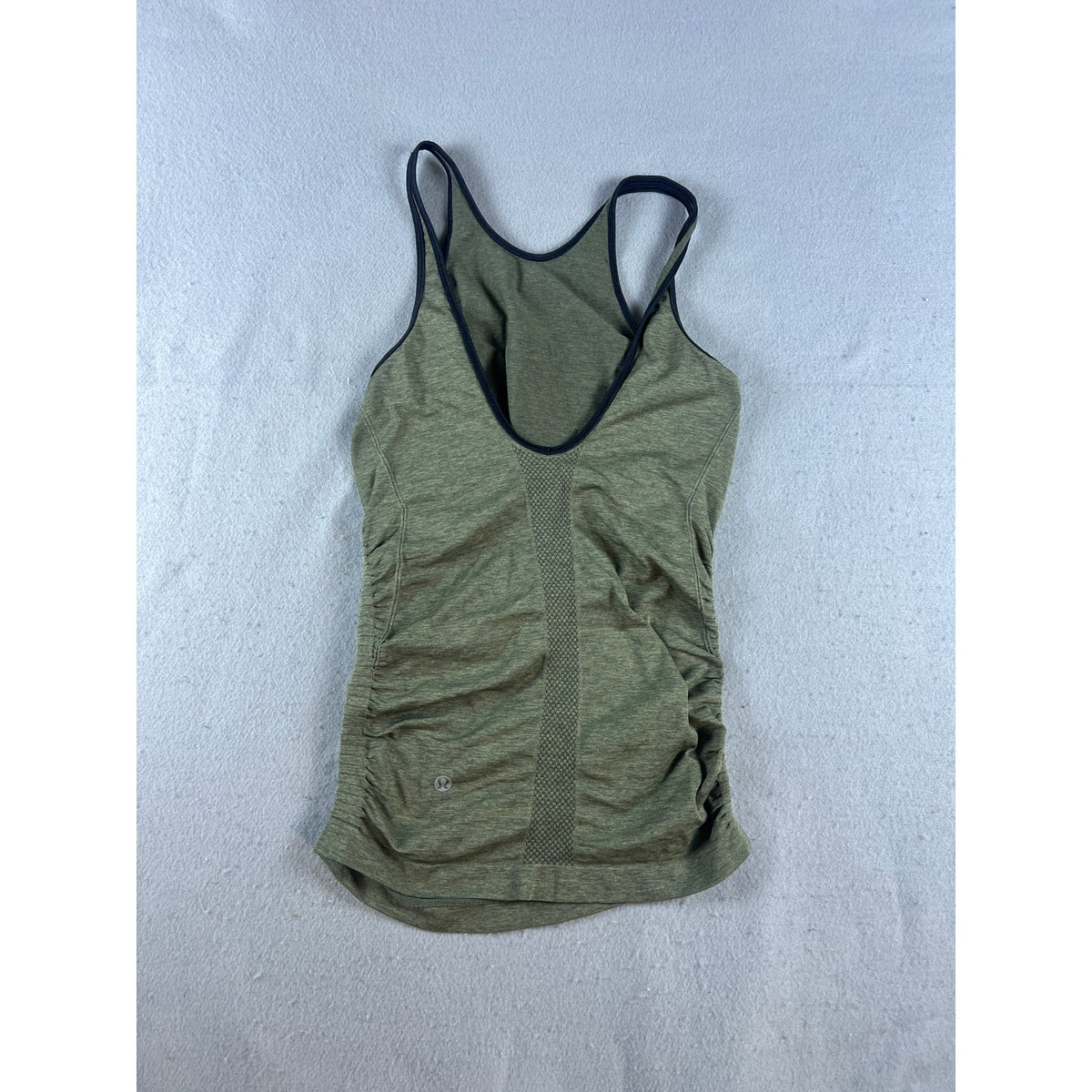 Lululemon In The Flow Tank Top Heathered Fatigue Green - XS/S
