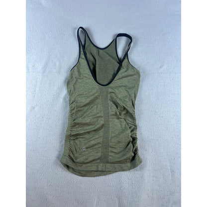 Lululemon In The Flow Tank Top Heathered Fatigue Green - XS/S