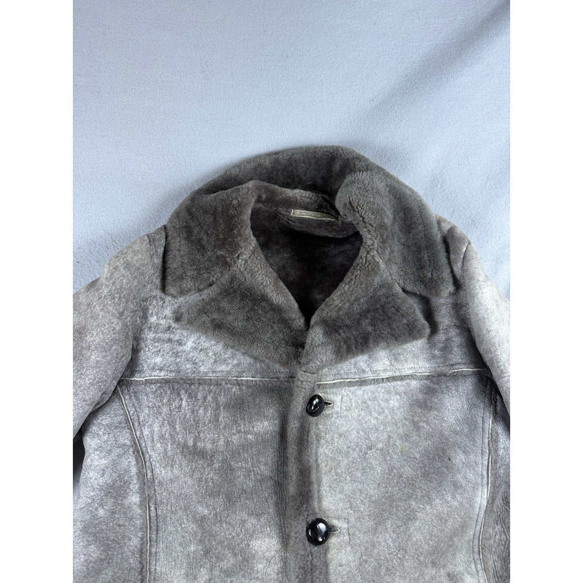 Vintage Shearling Faux Fur Lined Heavyweight Coat Womens - M