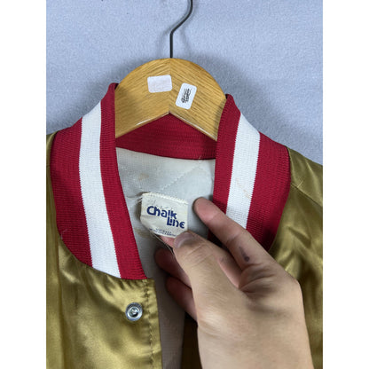 Vintage Chalk Line Satin Bomber Jacket - XL