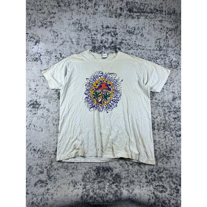 Vintage Mushroom Tree Graphic T-Shirt Mens XL Psychedelic Nature Art Tee