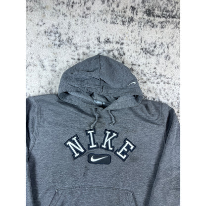 Vintage Nike Gray Spellout Hoodie - L