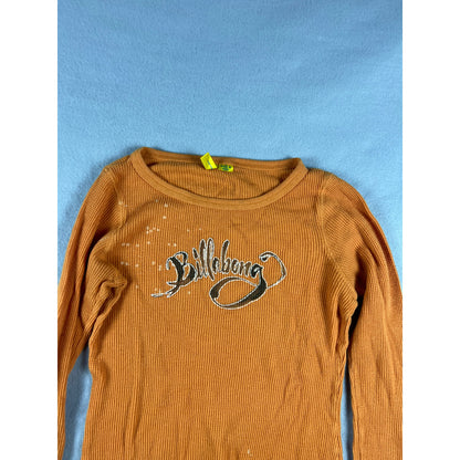 Y2k Billabong Orange Thermal Shirt - M