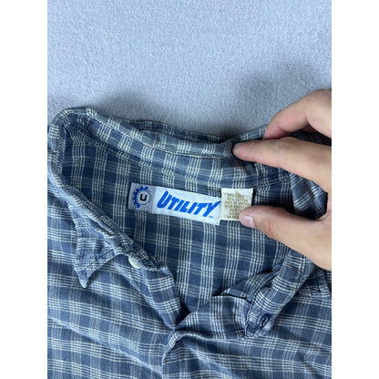 Utility Linen Blend Check Shirt - XL