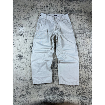 Vintage Cream Dockers Pleated Pants - 32