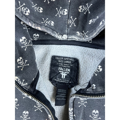 Fallen All Over Print Skull Hoodie - L