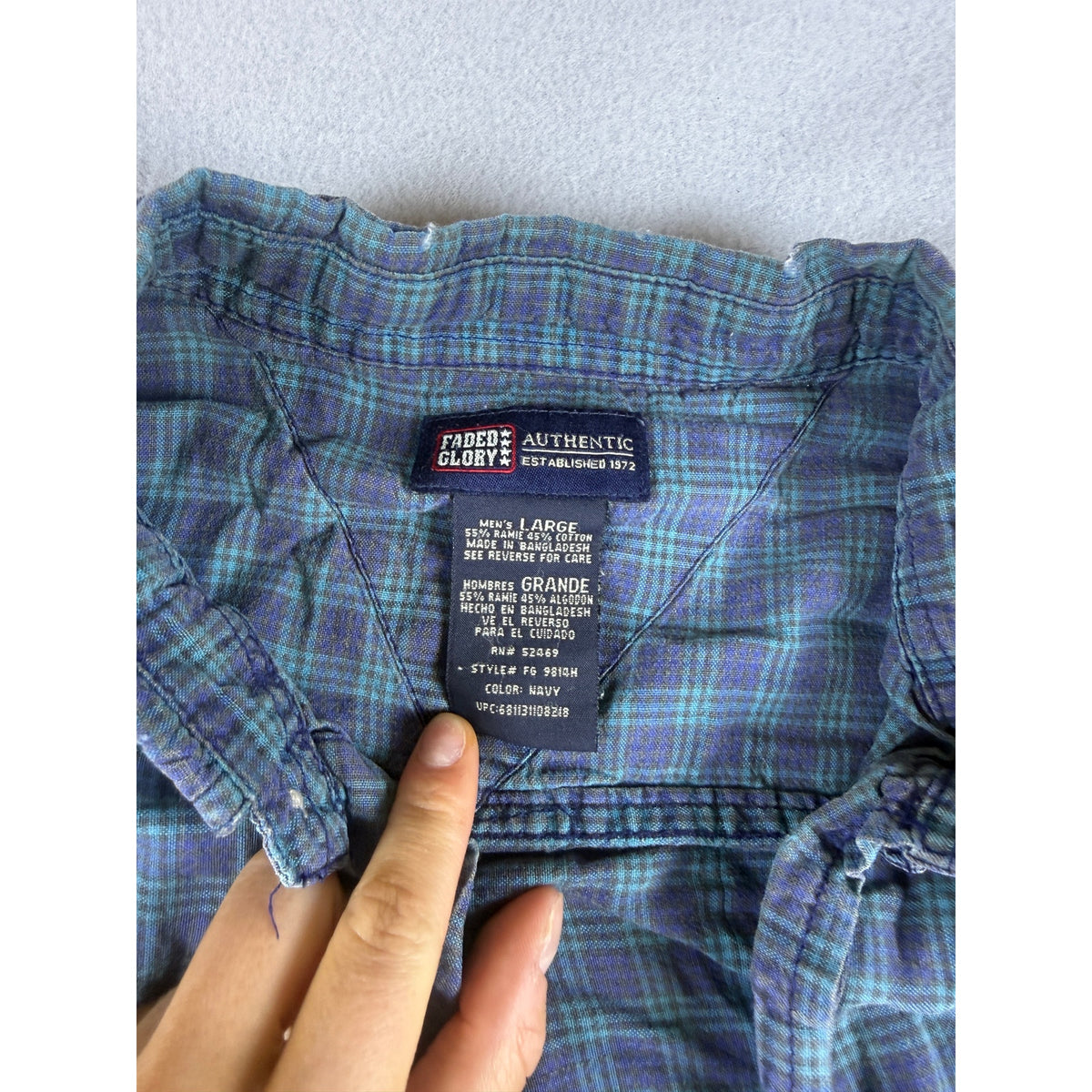 Faded Glory Plaid Shirt - L