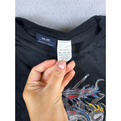 Bailey's Point Dragon Flame Skate Shirt Boy - XL