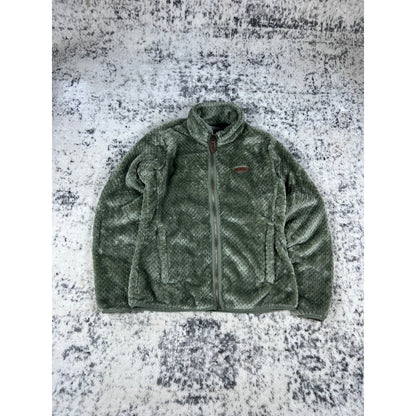 Green Columbia Fleece Full Zip Jacket Size Womans Medium Outdoors Winter Casual