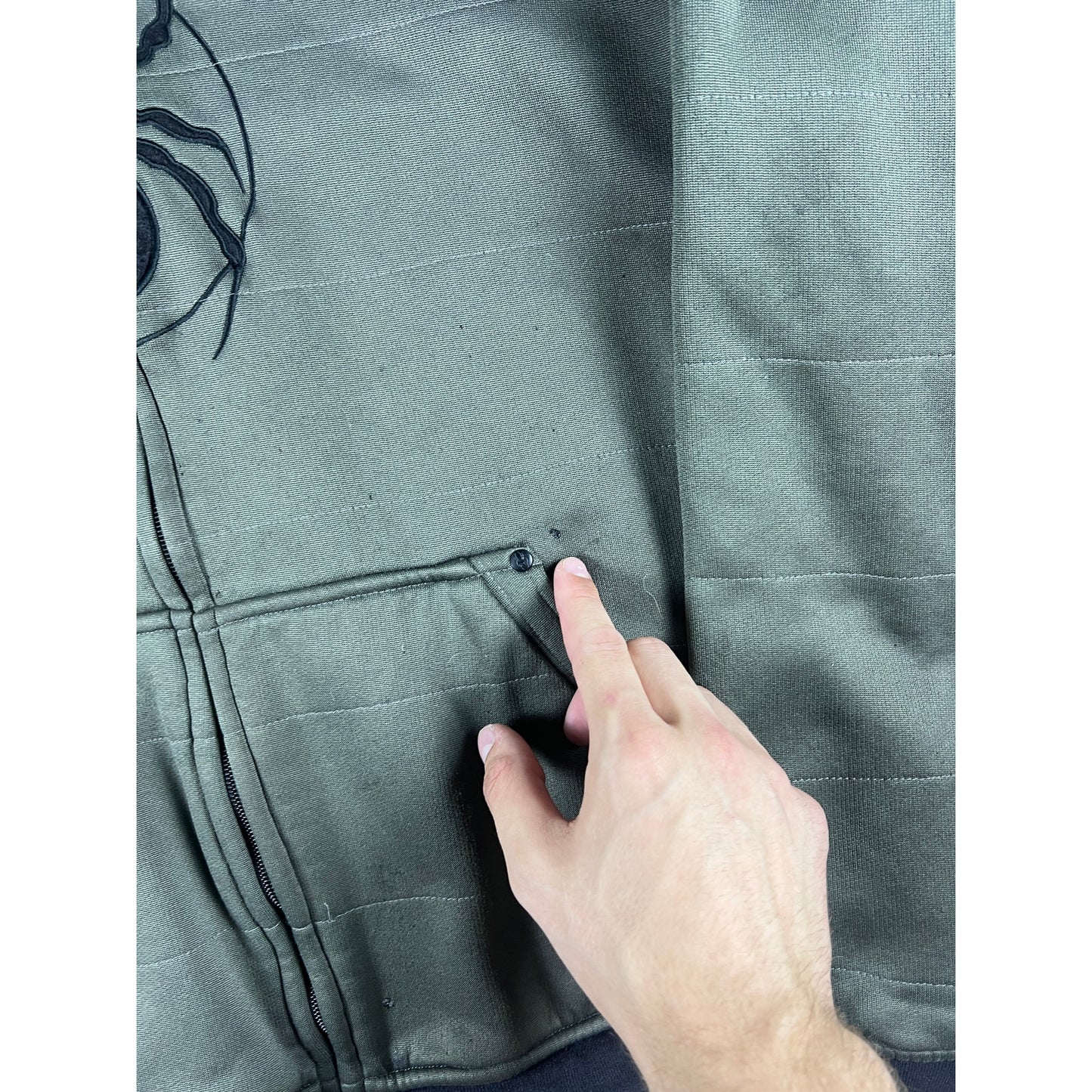 Y2k Spider Full Zip Grey Hoodie - L