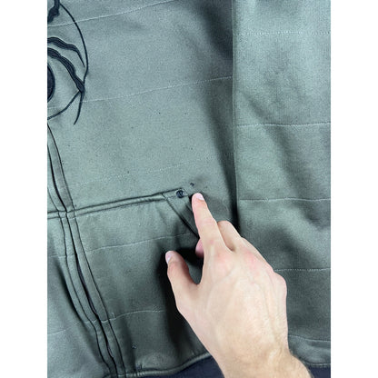 Y2k Spider Full Zip Grey Hoodie - L