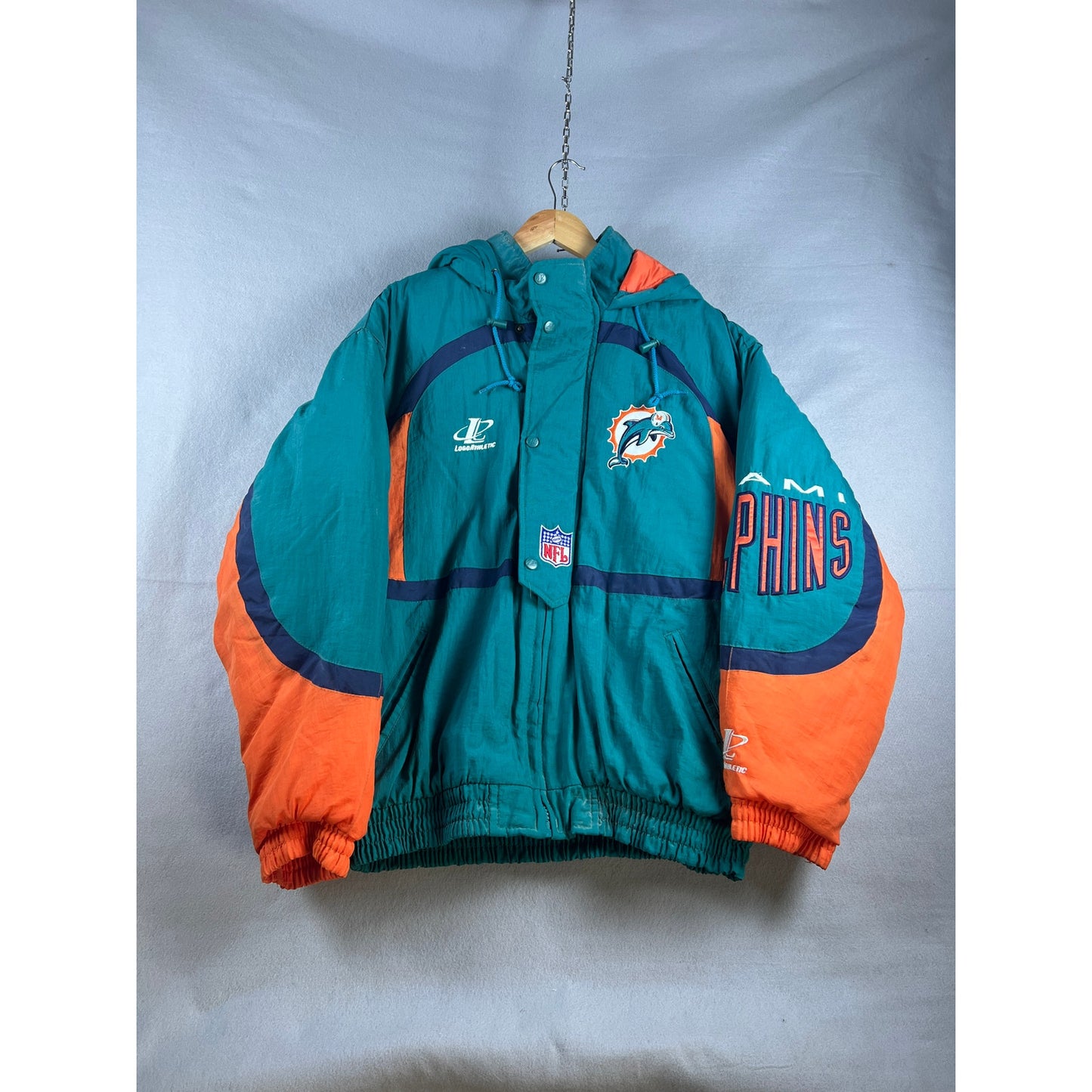 Vintage 90s Miami Dolphins Puffer Jacket - M
