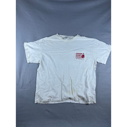 Vintage 90s Funny Fishing T-shirt - XL
