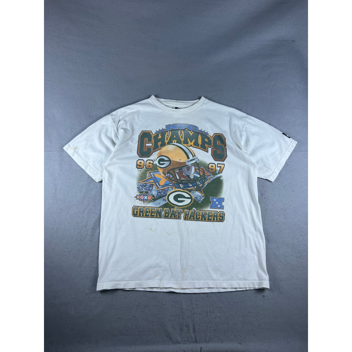 Vintage Super Bowl Champs 96-97 Green Bay Packers T-Shirt - L