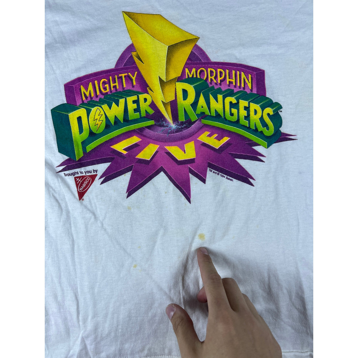 Vintage 1994 Mighty Morphin Power Rangers T-Shirt Youth - L
