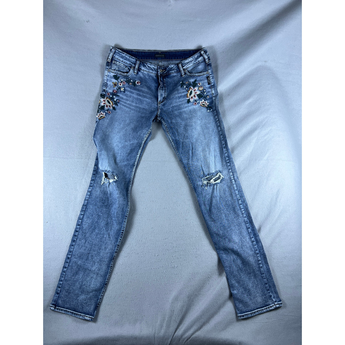 Silver Jeans Floral Embroidered Skinny Womens - 38x33